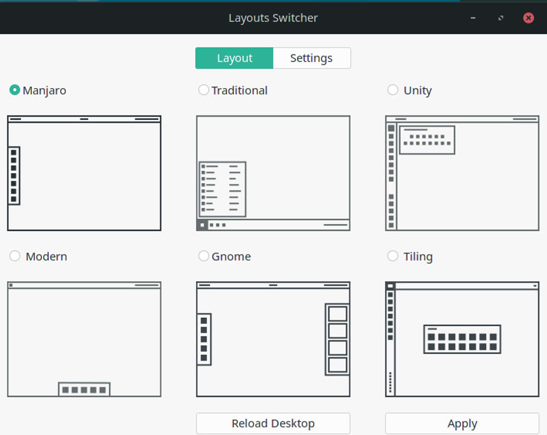 Manjaro layout switcher options