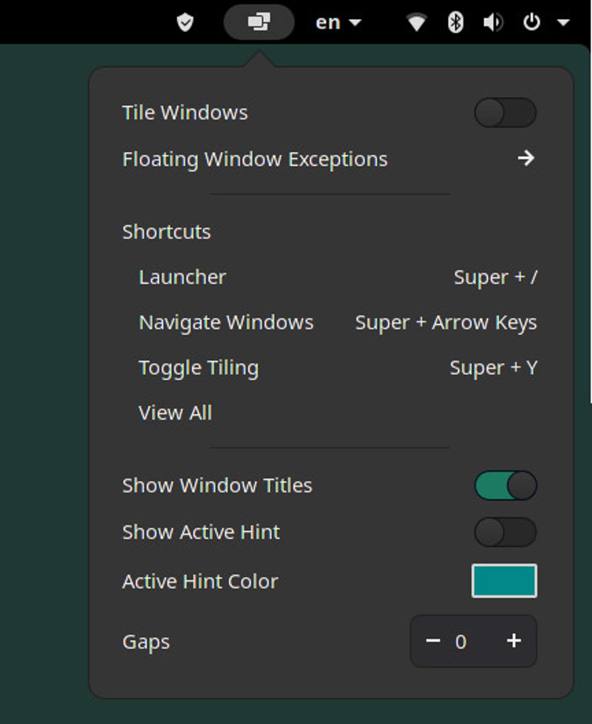 Manjaro Pop shell integration