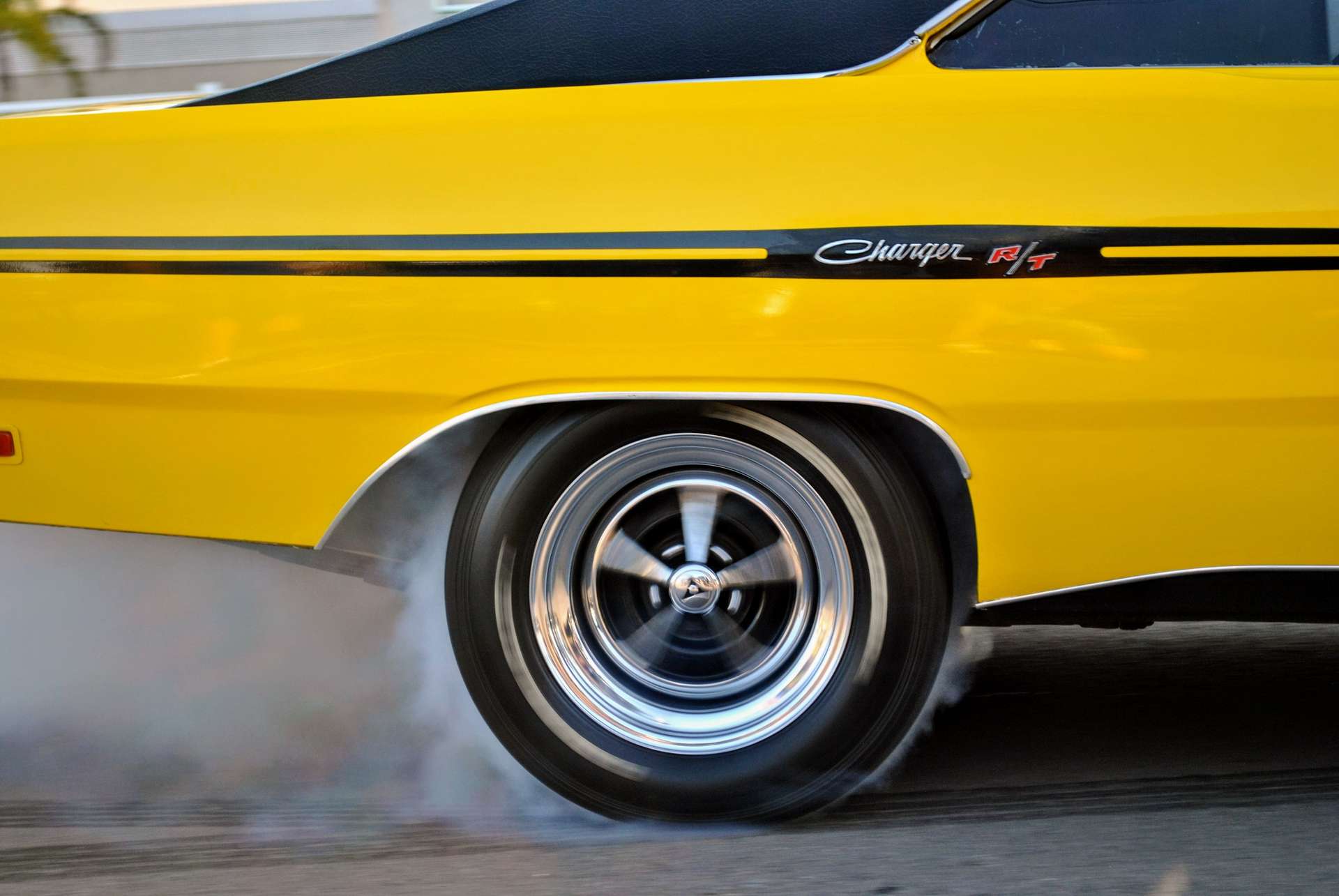 Car performing a burnout