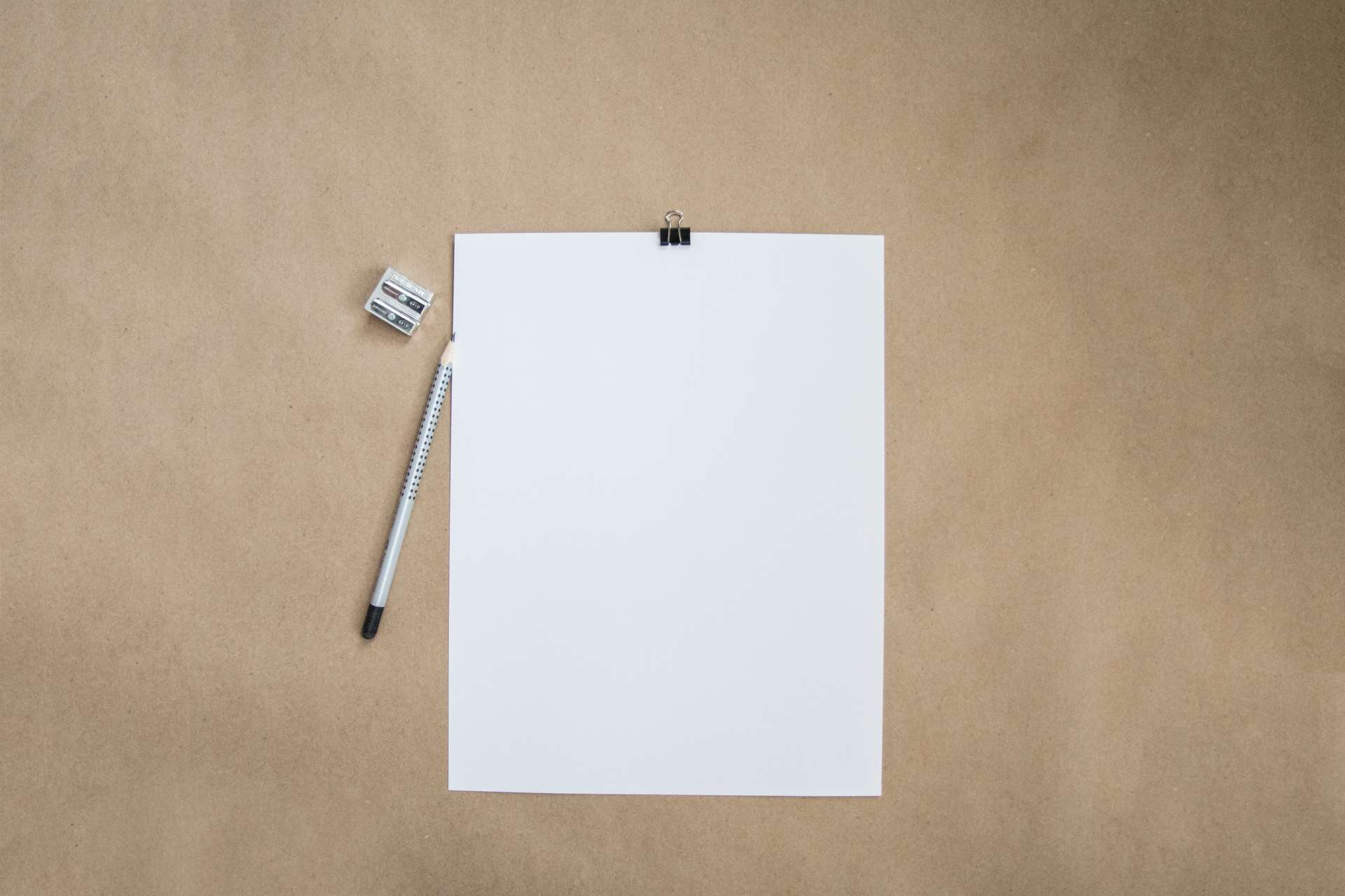 A blank piece of paper with pencil
