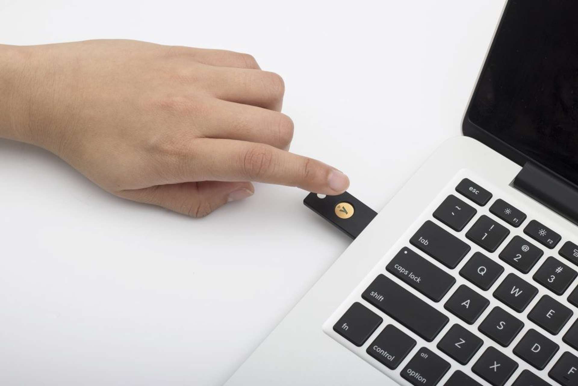 Yubico Yubikey 5 NFC in use in a laptop